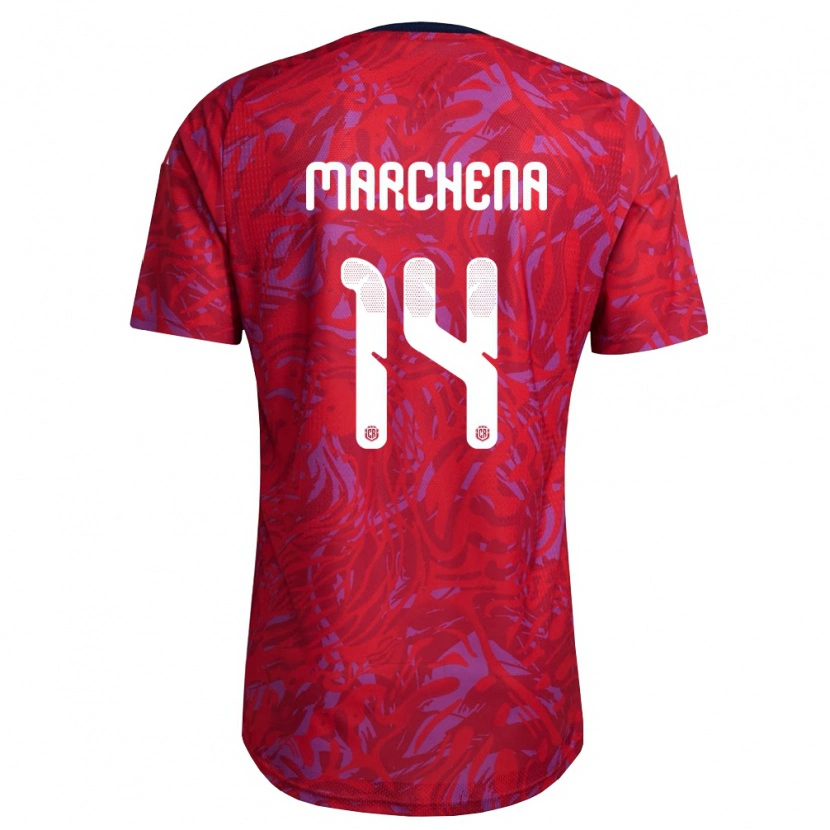 DanxenキッズコスタリカWilliam Marchena#14赤 紫 紺ホームシャツ26-28ジャージーユニフォーム
