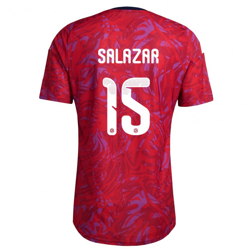 DanxenキッズコスタリカEmanuel Salazar#15赤 紫 紺ホームシャツ26-28ジャージーユニフォーム