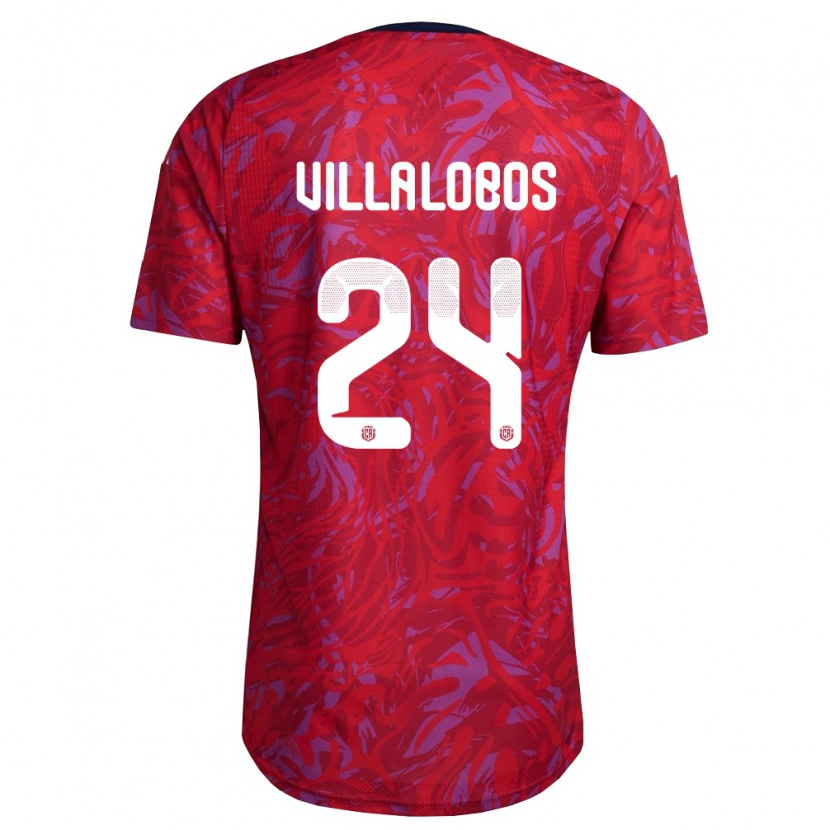 DanxenキッズコスタリカAnthuan Villalobos#24赤 紫 紺ホームシャツ26-28ジャージーユニフォーム