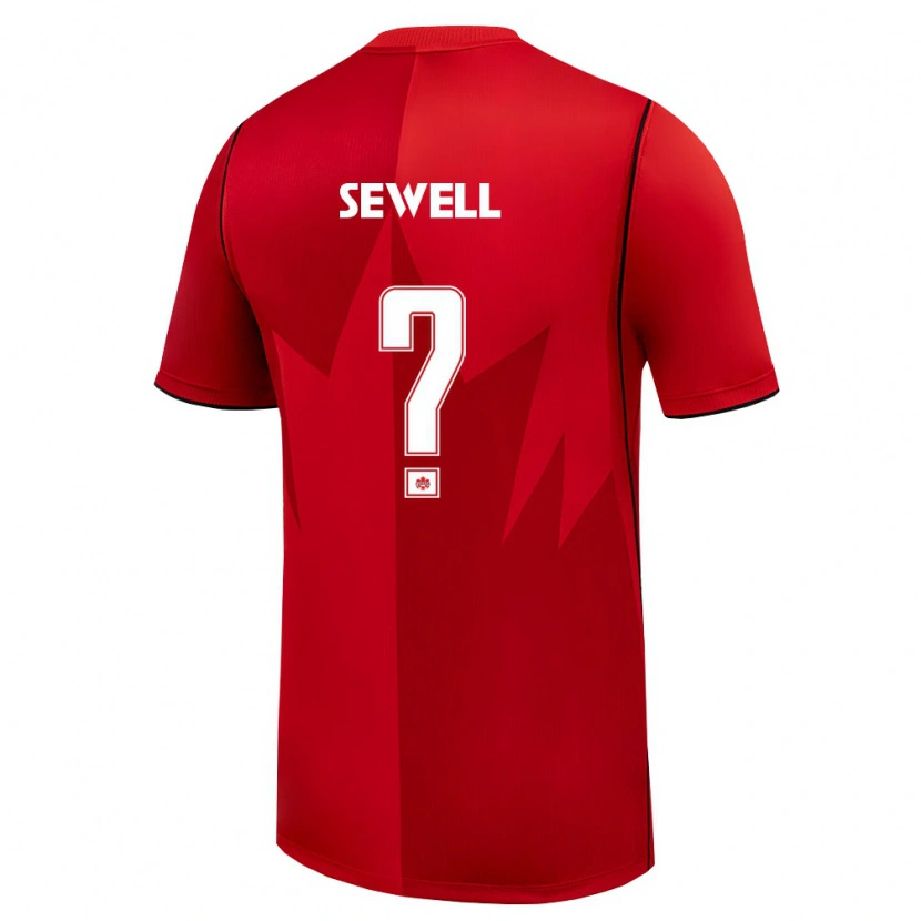DanxenキッズカナダRyder Sewell#0赤 白ホームシャツ26-28ジャージーユニフォーム