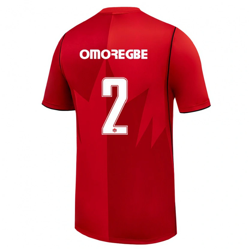 DanxenキッズカナダEdwin Omoregbe#2赤 白ホームシャツ26-28ジャージーユニフォーム