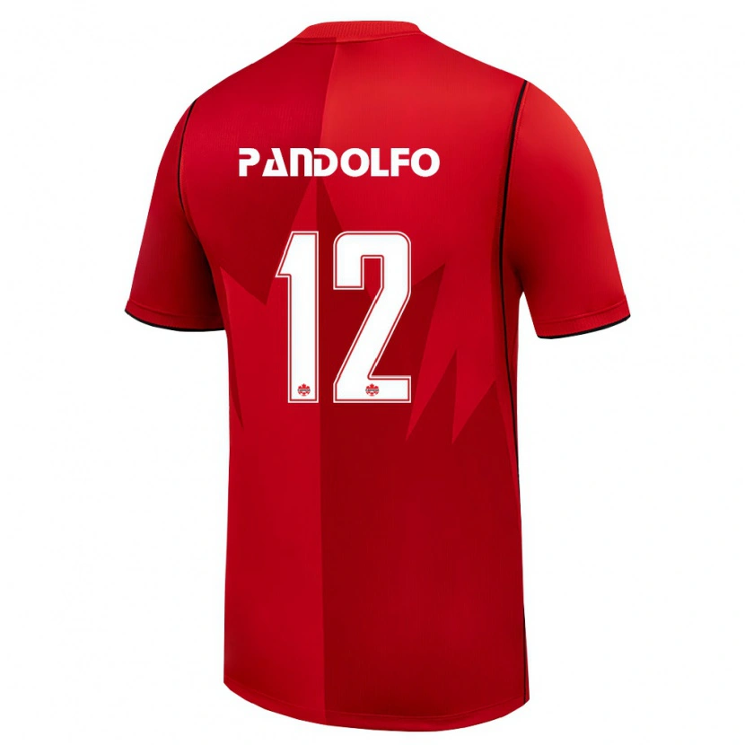 DanxenキッズカナダGabriel Pandolfo#12赤 白ホームシャツ26-28ジャージーユニフォーム