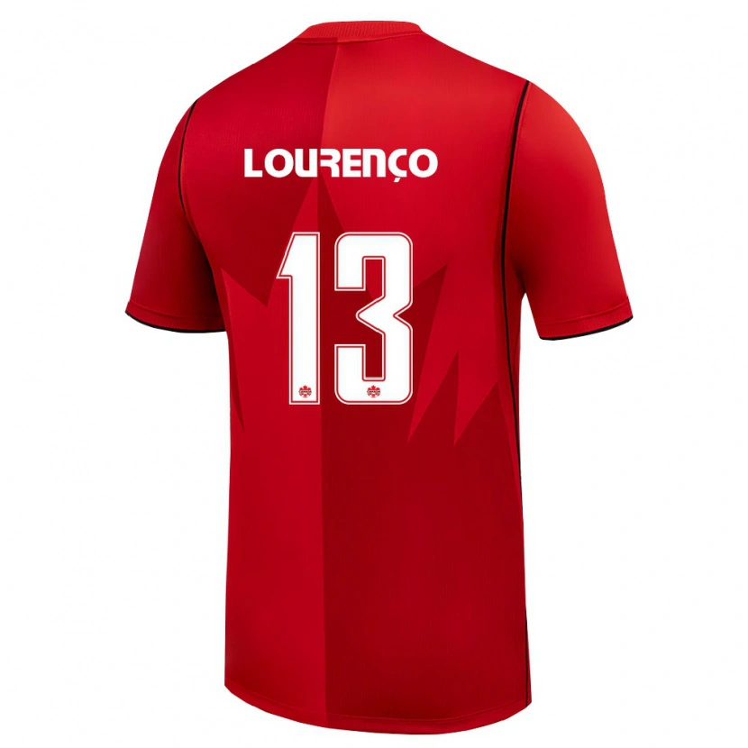 DanxenキッズカナダVicente Lourenço#13赤 白ホームシャツ26-28ジャージーユニフォーム