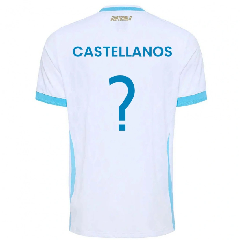 DanxenキッズグアテマラJezmin Castellanos#0白 空色 金ホームシャツ26-28ジャージーユニフォーム