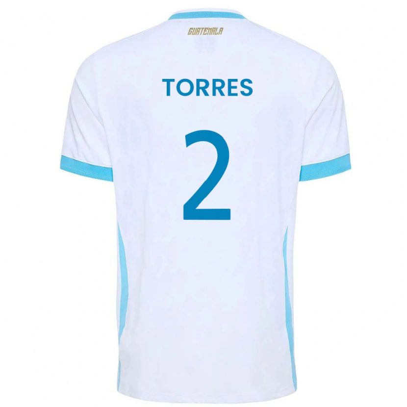 DanxenキッズグアテマラNicolás De Jesús Torres#2白 空色 金ホームシャツ26-28ジャージーユニフォーム