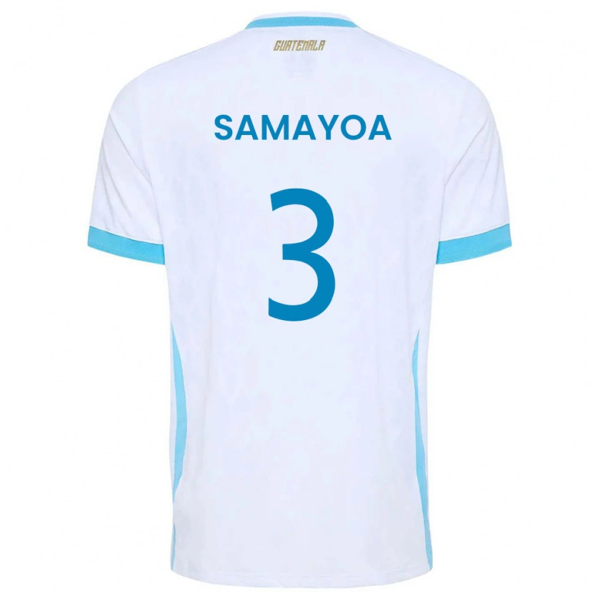 Danxenキッズグアテマラニコラス・サマジョア#3白 空色 金ホームシャツ26-28ジャージーユニフォーム