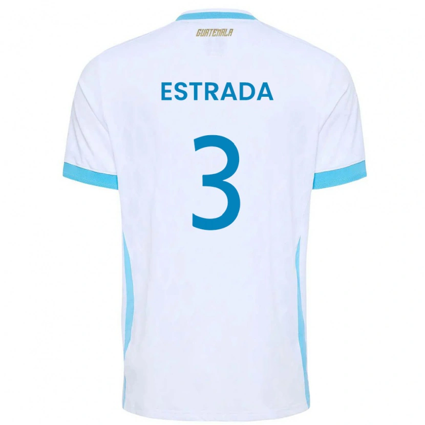 DanxenキッズグアテマラCarlos Estrada#3白 空色 金ホームシャツ26-28ジャージーユニフォーム