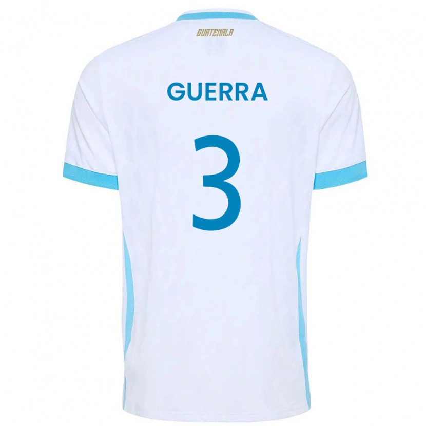 DanxenキッズグアテマラBrayan Guerra#3白 空色 金ホームシャツ26-28ジャージーユニフォーム