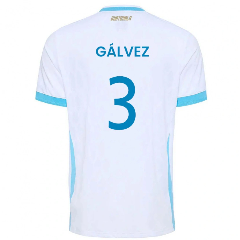 DanxenキッズグアテマラFredy Gálvez#3白 空色 金ホームシャツ26-28ジャージーユニフォーム