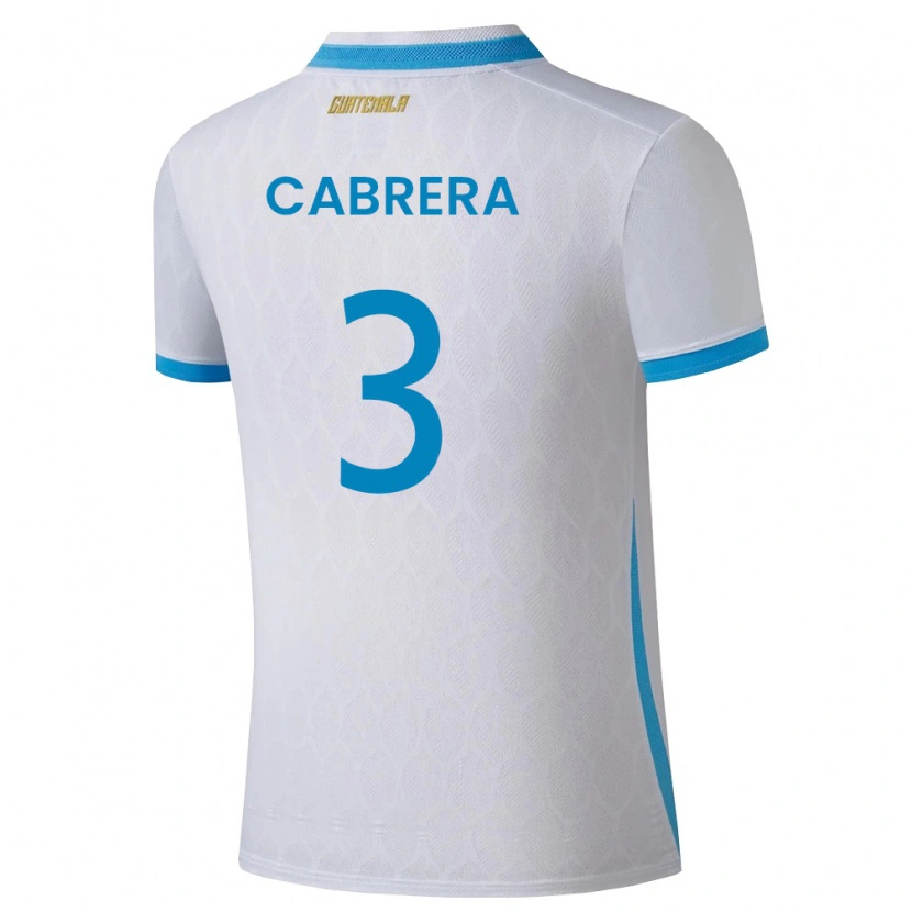 DanxenキッズグアテマラGabriel Cabrera#3白 空色 金ホームシャツ26-28ジャージーユニフォーム