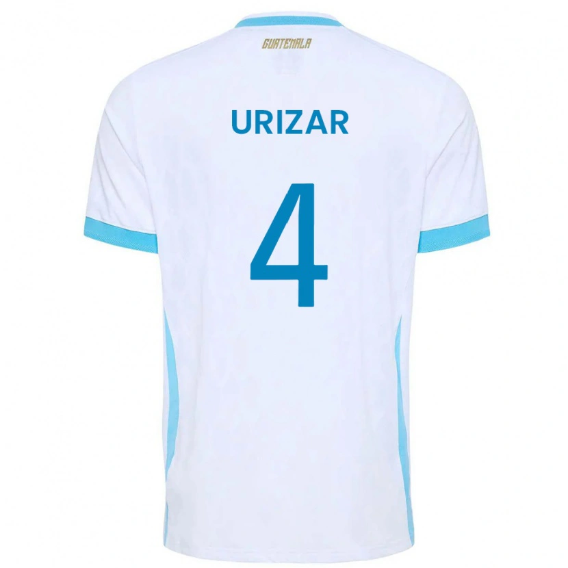 DanxenキッズグアテマラJeshua Urizar#4白 空色 金ホームシャツ26-28ジャージーユニフォーム