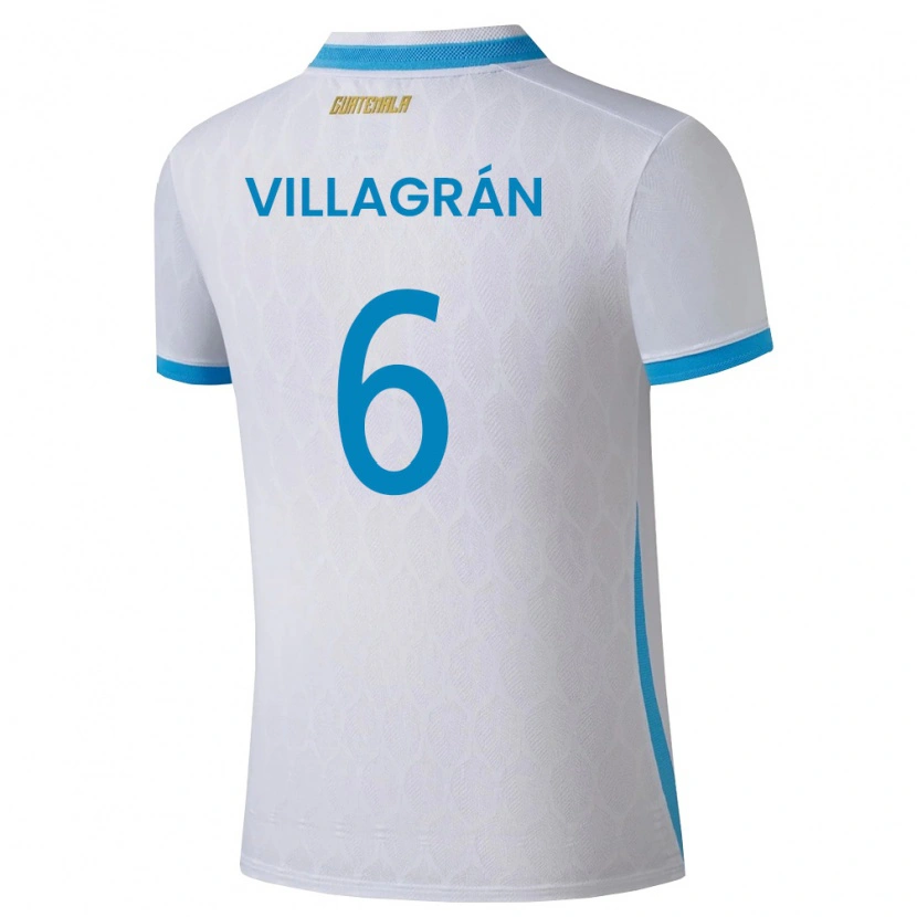 DanxenキッズグアテマラWilliams Villagrán#6白 空色 金ホームシャツ26-28ジャージーユニフォーム
