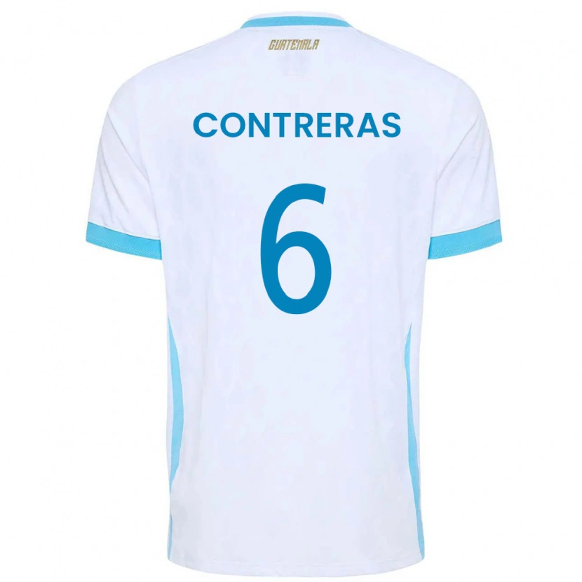 DanxenキッズグアテマラMaría Contreras#6白 空色 金ホームシャツ26-28ジャージーユニフォーム