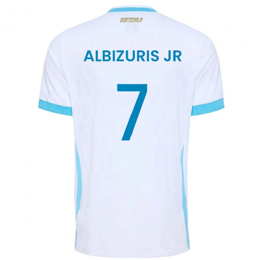 DanxenキッズグアテマラClaudio Albizuris Jr#7白 空色 金ホームシャツ26-28ジャージーユニフォーム
