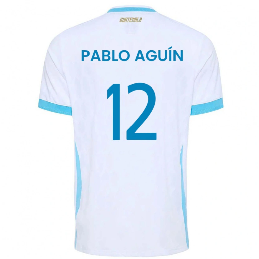 DanxenキッズグアテマラLuis Pablo Aguín#12白 空色 金ホームシャツ26-28ジャージーユニフォーム