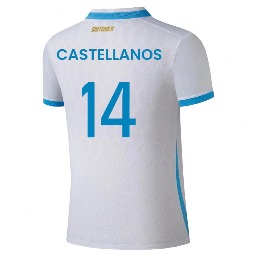 DanxenキッズグアテマラJorge Castellanos#14白 空色 金ホームシャツ26-28ジャージーユニフォーム