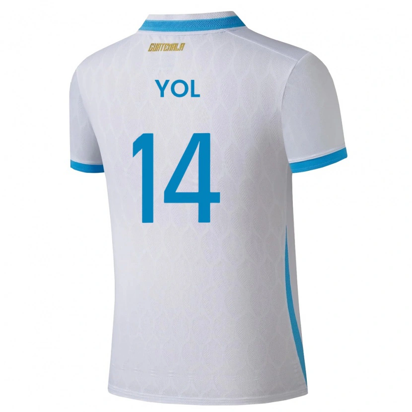 DanxenキッズグアテマラJorge Yol#14白 空色 金ホームシャツ26-28ジャージーユニフォーム