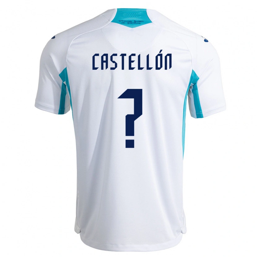 DanxenキッズホンジュラスIngris Castellón#0白 青 空色ホームシャツ26-28ジャージーユニフォーム