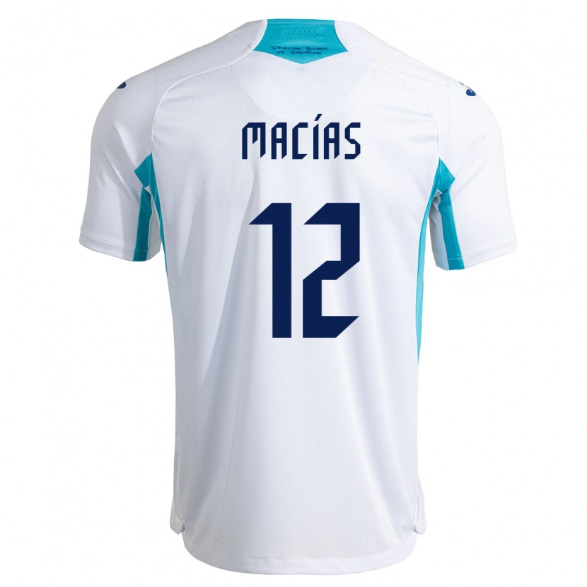 DanxenキッズホンジュラスOwen Macías#12白 青 空色ホームシャツ26-28ジャージーユニフォーム