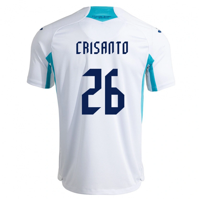 Danxenキッズホンジュラスルイス・クリサント#26白 青 空色ホームシャツ26-28ジャージーユニフォーム