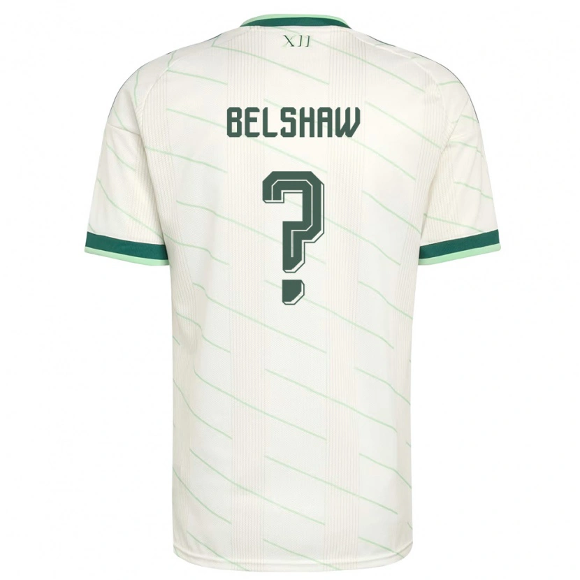Danxenキッズ北アイルランドMatthew Belshaw#0白 緑アウェイシャツ26-28ジャージーユニフォーム