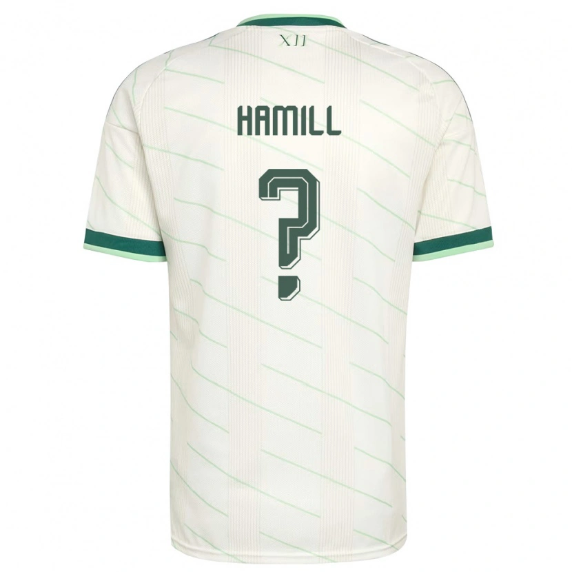 Danxenキッズ北アイルランドAiden Hamill#0白 緑アウェイシャツ26-28ジャージーユニフォーム