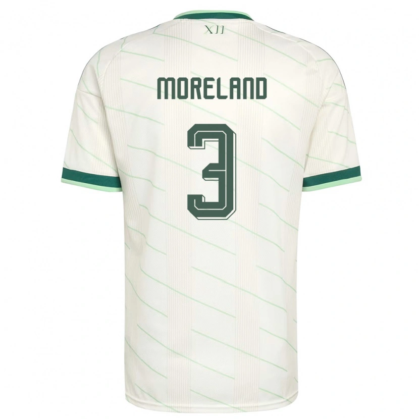 Danxenキッズ北アイルランドCalum Moreland#3白 緑アウェイシャツ26-28ジャージーユニフォーム