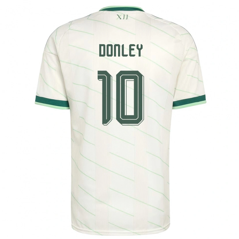 Danxenキッズ北アイルランドジェイミー・ドンリー#10白 緑アウェイシャツ26-28ジャージーユニフォーム