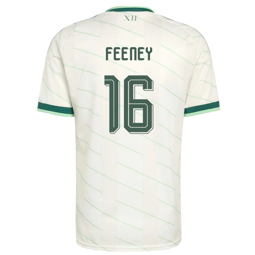Danxenキッズ北アイルランドジョージ・フィーニー#16白 緑アウェイシャツ26-28ジャージーユニフォーム