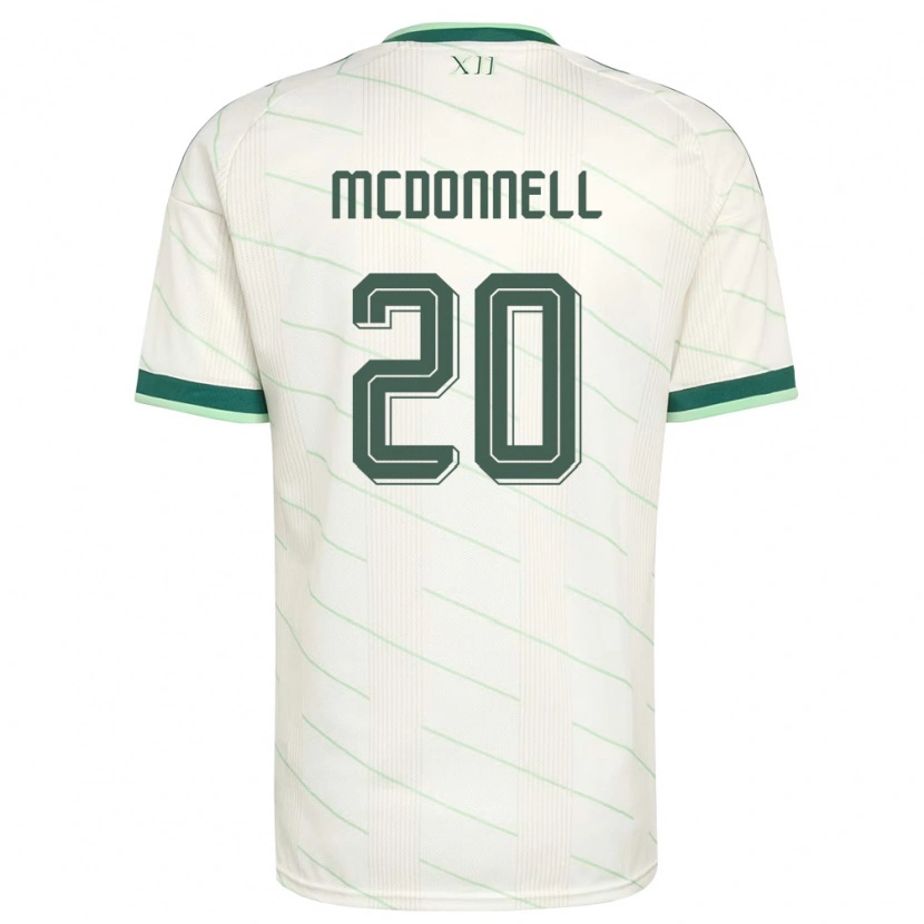 Danxenキッズ北アイルランドジェイミー・マクドネル#20白 緑アウェイシャツ26-28ジャージーユニフォーム