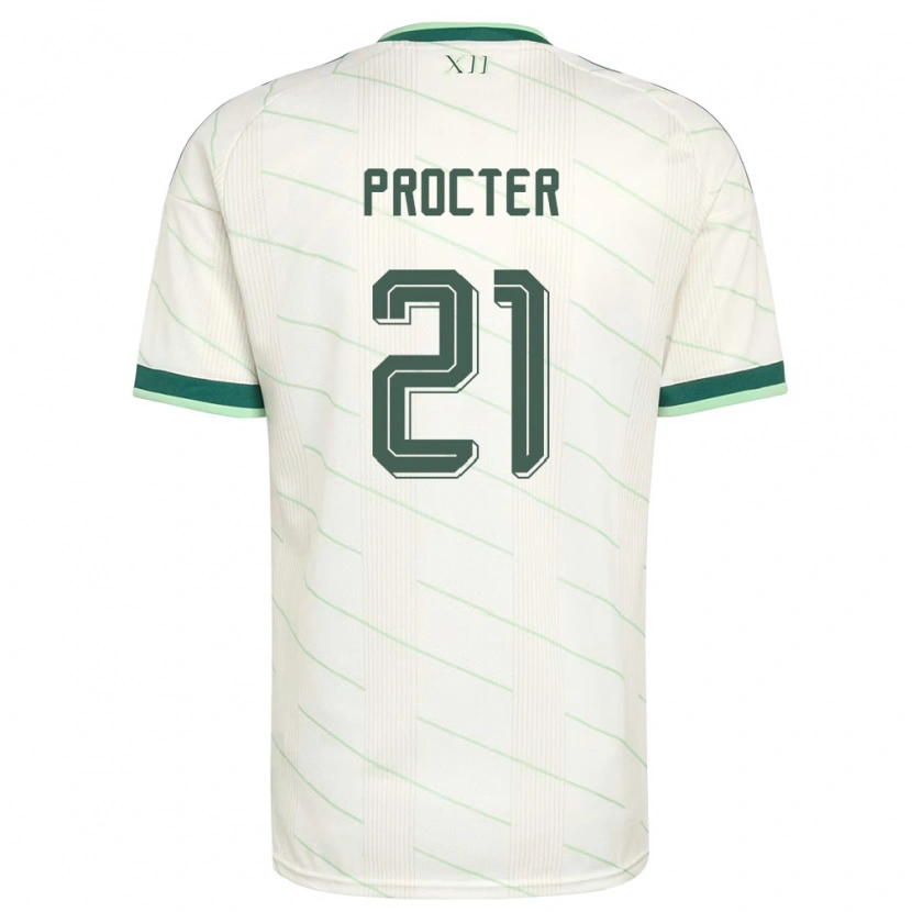 Danxenキッズ北アイルランドWill Procter#21白 緑アウェイシャツ26-28ジャージーユニフォーム