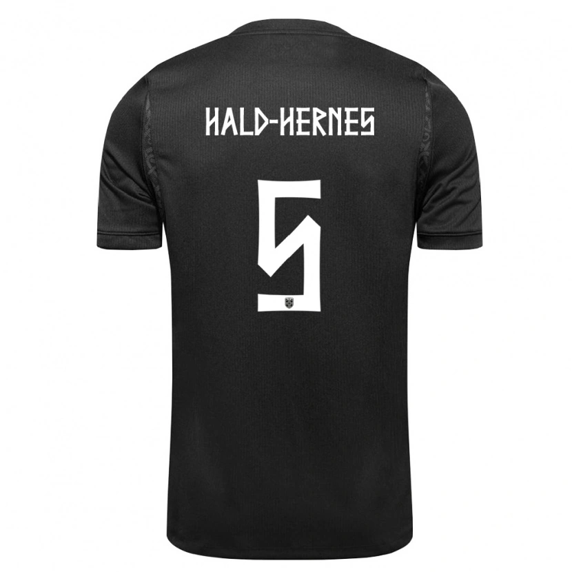 DanxenキッズノルウェーUlrik Hald-Hernes#5黒アウェイシャツ26-28ジャージーユニフォーム