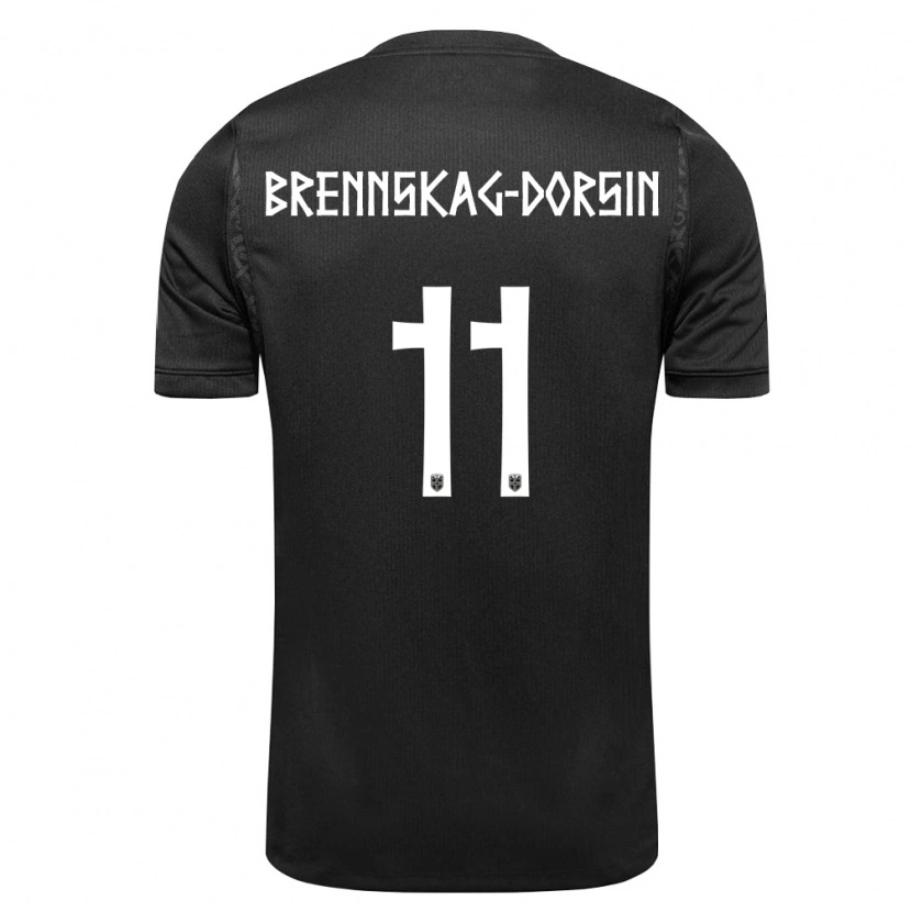 DanxenキッズノルウェーLeo Dorsin#11黒アウェイシャツ26-28ジャージーユニフォーム