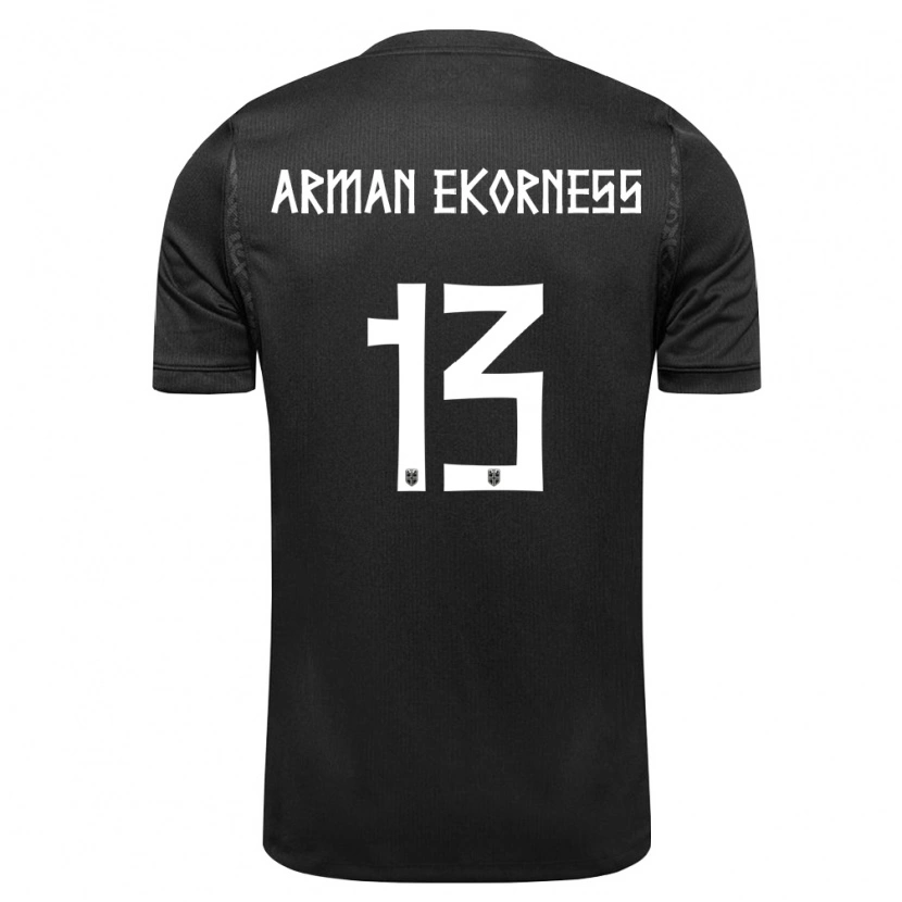 DanxenキッズノルウェーKarsten Arman Ekorness#13黒アウェイシャツ26-28ジャージーユニフォーム
