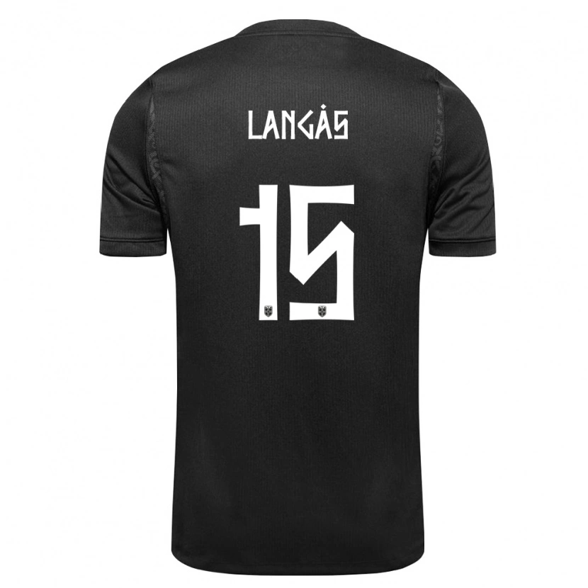 DanxenキッズノルウェーSondre Langås#15黒アウェイシャツ26-28ジャージーユニフォーム