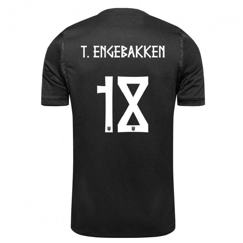 DanxenキッズノルウェーTinus Embergsrud Engebakken#18黒アウェイシャツ26-28ジャージーユニフォーム