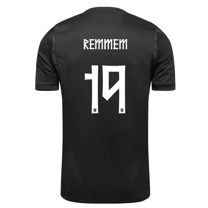 DanxenキッズノルウェーLars Remmem#19黒アウェイシャツ26-28ジャージーユニフォーム