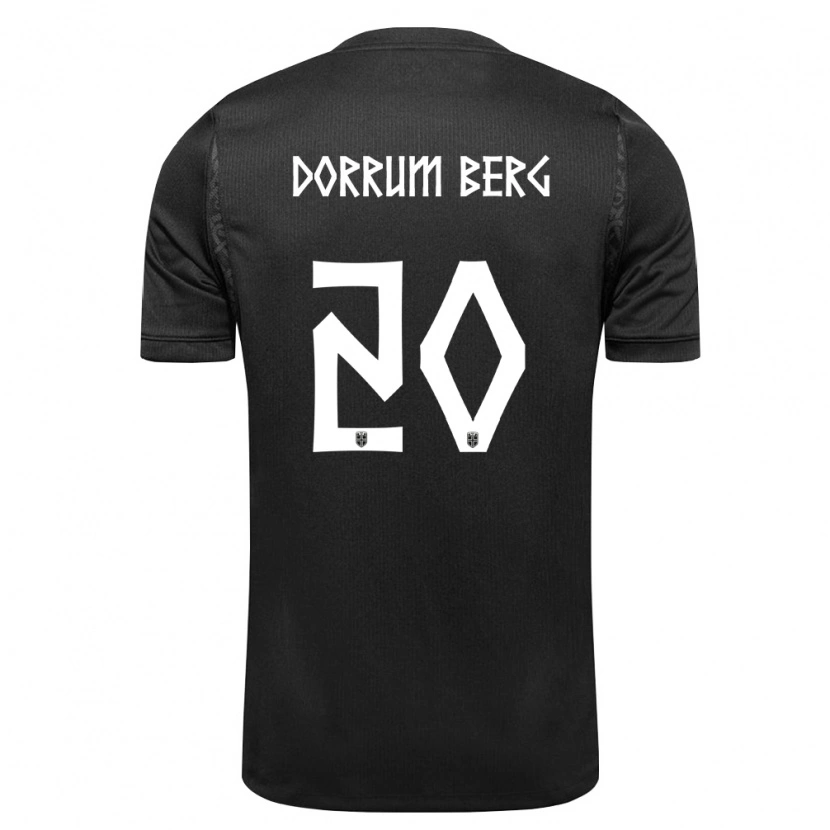 DanxenキッズノルウェーFredrik Dørrum Berg#20黒アウェイシャツ26-28ジャージーユニフォーム