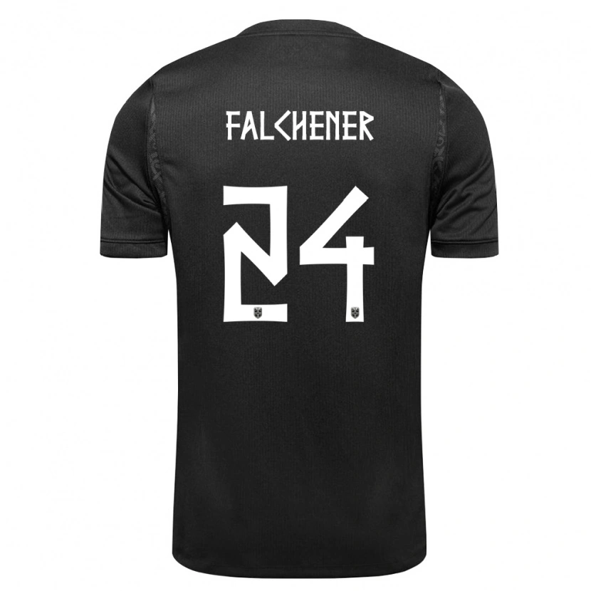 DanxenキッズノルウェーHenrik Falchener#24黒アウェイシャツ26-28ジャージーユニフォーム