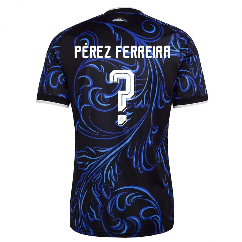 DanxenキッズアルゼンチンThiago Pérez Ferreira#0黒 白 空色アウェイシャツ26-28ジャージーユニフォーム