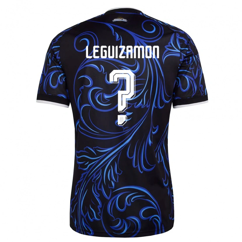 DanxenキッズアルゼンチンLionel Leguizamon#0黒 白 空色アウェイシャツ26-28ジャージーユニフォーム