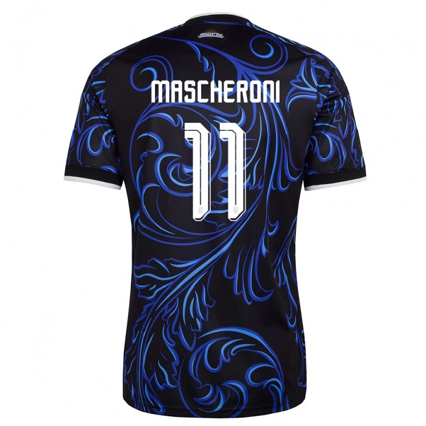 DanxenキッズアルゼンチンBruno Mascheroni#11黒 白 空色アウェイシャツ26-28ジャージーユニフォーム