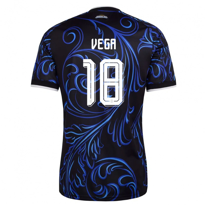 DanxenキッズアルゼンチンGonzalo Vega#18黒 白 空色アウェイシャツ26-28ジャージーユニフォーム