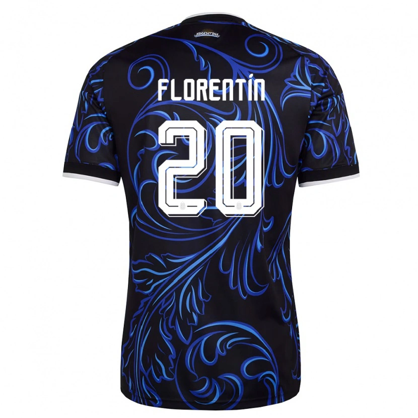 DanxenキッズアルゼンチンCiro Florentín#20黒 白 空色アウェイシャツ26-28ジャージーユニフォーム