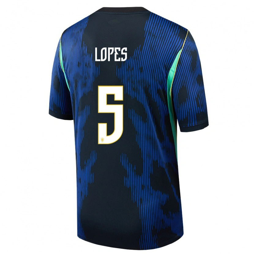 DanxenキッズブラジルLucas Lopes#5青 紺 黄アウェイシャツ26-28ジャージーユニフォーム