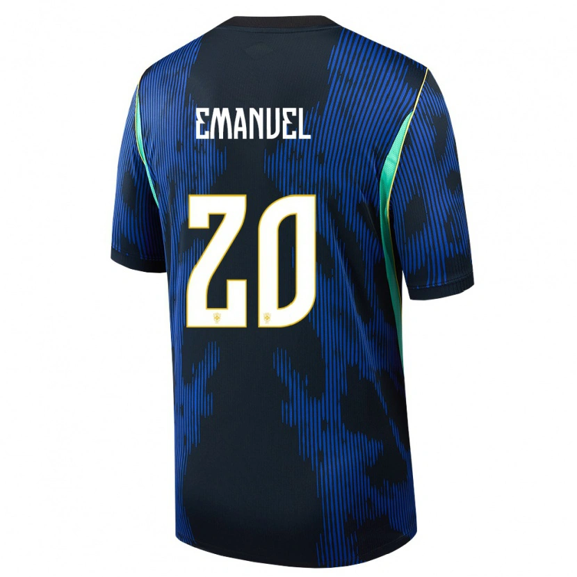 DanxenキッズブラジルEmanuel#20青 紺 黄アウェイシャツ26-28ジャージーユニフォーム