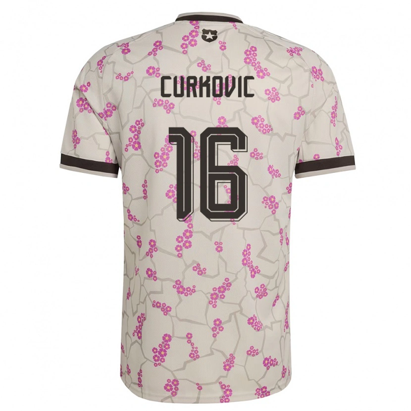 DanxenキッズチリAndro Curkovic#16白 紫アウェイシャツ26-28ジャージーユニフォーム