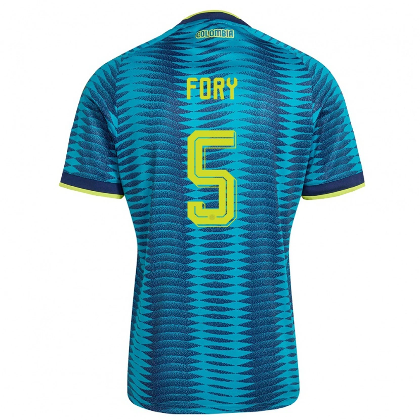 DanxenキッズコロンビアJimer Fory#5青 紺 黄アウェイシャツ26-28ジャージーユニフォーム