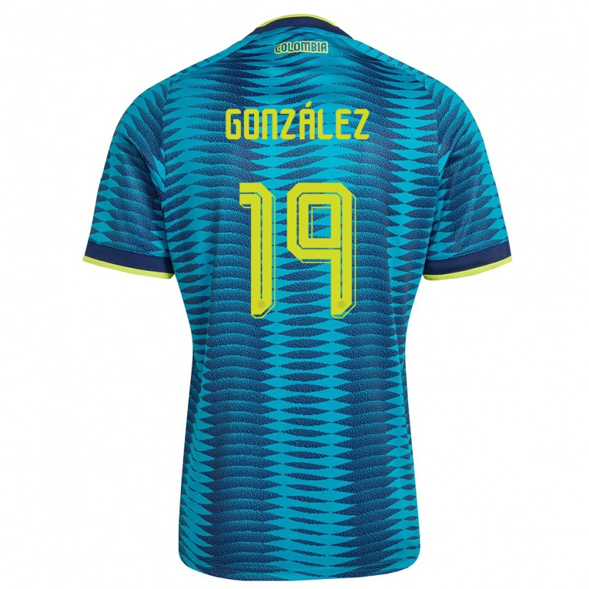 DanxenキッズコロンビアKener González#19青 紺 黄アウェイシャツ26-28ジャージーユニフォーム