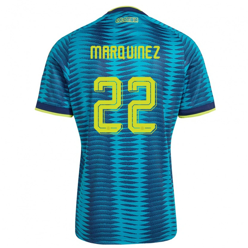DanxenキッズコロンビアLuis Marquinez#22青 紺 黄アウェイシャツ26-28ジャージーユニフォーム